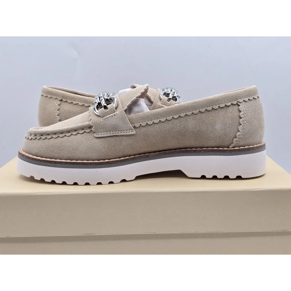 NYDJ Women's Owens Boucle Loafer - Cashmere Suede Gray Size‎ 6 M - New In Box